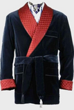 Men Smoking jacket Blue Winter Jacket Cigar Jacket Winter Coat Sainly