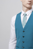 Men's Teal Blue Waistcoat Formal Event Wedding Outwear Prom Groomsmen Dinner Wear Formal Party Wear Men's Clothing