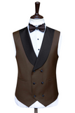 Men Waistcoat Brown Tuxedo Waistcoat Formal Wedding Wear Sainly