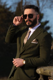 Men Olive Green Coat Wedding Blazer Green Engagement Blazer Sainly