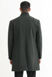 Man Green Coat Trench Coat Vintage Green Jacket Over long Coat Sainly