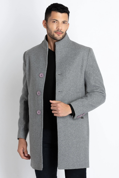 Men Grey long Overcoat Vintage Long Coat Winter Long Coat |Sainly Men Grey long Overcoat Vintage Long Coat Winter Long Coat |Sainly