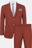 Men Rust 2 Piece Suit Wedding Rust Suit Dinner Suit Rust Sainly