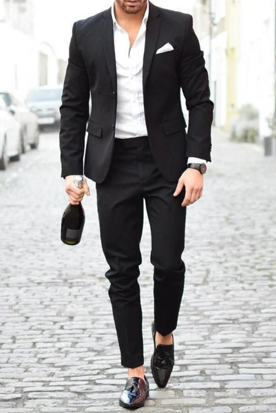 Get the Two Piece Black Formal Wear for Men at Sainly