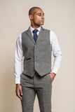 Men Grey Wedding Suit Tweed 3 Piece Suit Winter Suits Sainly