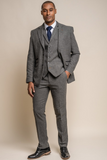 Men Grey Wedding Suit Tweed 3 Piece Suit Winter Suits Sainly