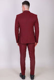 Men Maroon Suit Tweed 3 Piece Suit Vintage Winter Outwear Sainly