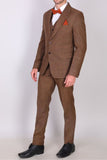 Men Brown Tweed Suit Winter Outwear Suit Wedding Suit 3 Piece Sainly