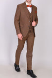 Men Brown Tweed Suit Winter Outwear Suit Wedding Suit 3 Piece Sainly