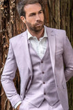 Men Three Piece Suit Formal Wedding Suit Dinner Suit Lavender Sainly