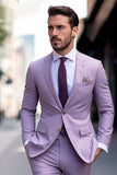 Men Two Piece Suit Formal Wedding Suit Dinner Suit Lavender Sainly