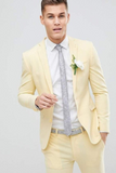 Men's Yellow Suit Wedding 2 Piece Suit One Button Suit Sainly