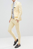 Men's Yellow Suit Wedding 2 Piece Suit One Button Suit Sainly