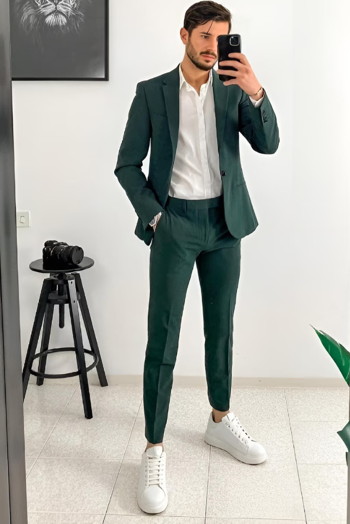 Men Green 2 Piece Suit Dinner Formal Suit Wedding Party Wear Sainly
