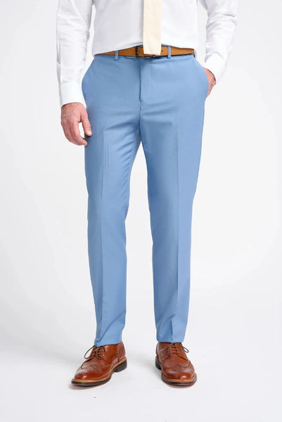 Formal Sky Blue Trousers Mens Men's Paceful Blue Soft Lycra Trouser