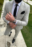 Men 3 Piece Slim Fit Suit Grey Wedding Suit Dinner Suits Sainly