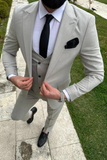 Men 3 Piece Slim Fit Suit Grey Wedding Suit Dinner Suits Sainly