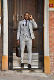 Men Grey Suit 3 Piece Suit Wedding Suit Slim Fit Suit Sainly
