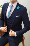Men There Piece Suit Blue Wedding Slim Fit Suit Dinner Suit Sainly