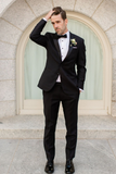 Men's Two Piece Suit Black Tuxedo Suit Wedding Beach Suits Sainly