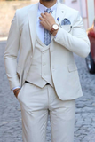 Men's 3 Piece Suit Off White Wedding Suit Dinner Suit SAINLY