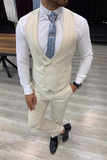 Men's 3 Piece Suit Off White Wedding Suit Dinner Suit SAINLY