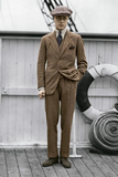 men brown tweed suit | beach wedding suit | prom suit for men | Sainly