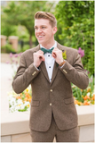 Men Brown Two Piece | Winter Suit | Tweed Wedding Suit | Sainly