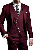 Men 3 Piece Suit | Wine Wedding Suit | Dinner Party Suit | Sainly