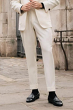 Men Off-White Pant | Office Pants | Formal Wear Trouser | SAINLY
