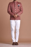 Rosewood Bandhgala Jodhpuri Designer Blazer With White Trouser| Partywear for Grooms and Friends | Wedding Family Functions |open lawn party