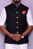 Plain Black Half Nehru Jackets