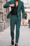 Men 2 Piece Teal Green Suits