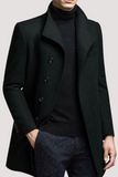 Men Black Overcoat | Long Trench Coat | Men Jacket Coat | Sainly