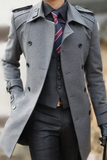 Men Grey long Overcoat | Vintage Long Coat | Winter Long Coat | Sainly