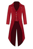 Men Tailcoat | Red Tailcoat Jacket | Gothic Victorian Coat | Sainly
