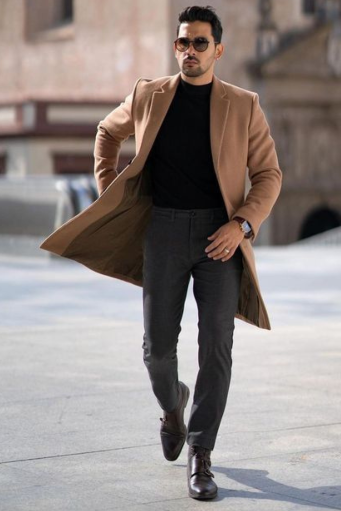 Man Overcoat Brown | Winter Trench Coat | Winter Long Jacket | Sainly 