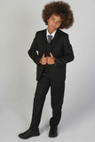 Boys 3 Piece Suit Black | Kids Wedding Suit | Party Suit | Sainly