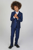 Kids Navy Blue 3 Piece Suit | Boy Wedding Suit | Party Wear Suit | Sainly