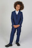 Kids Navy Blue 3 Piece Suit | Boy Wedding Suit | Party Wear Suit | Sainly