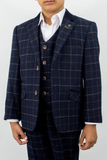 Boy blue Tweed Suit | 3 Piece Suit Wedding | Kids Party Wear | Sainly