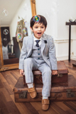 Boys Grey Tweed Suit 3 Piece | Winter Kids Suit | Wedding Suit | Sainly