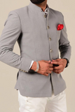 Jodhpuri Grey Suit | Bandhgala Blazer | Indian Wedding Suit | Sainly
