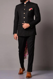 Black Designer Bandhgala Jodhpuri Suit Indian Style Formal Wear Sainly