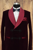 Men Smoking Jacket Maroon Winter Jacket Long Winter Jacket Sainly
