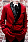 Red Quilted Jacket Men Smoking Jacket Winter Velvet Jacket Sainly