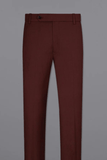 SAINLY Apparel & Accessories Men's Burgundy Pants Male Casual Solid Color Comfortable Quality Pure Color Trouser