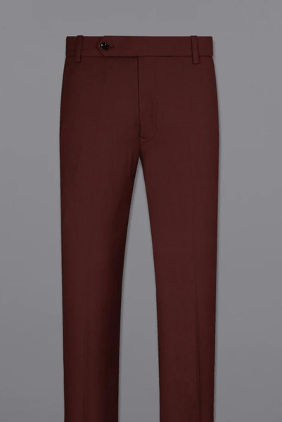 mens dress pants burgundy Men's Slim Fit Wool Feel Dress Pants in Burgundy
