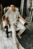 SAINLY Apparel & Accessories Natural Linen pants for men, Lounge pants, Summer outfit, Mans organic pants, Pajama trousers, Flax pant, Linen trouser, Yoga pants