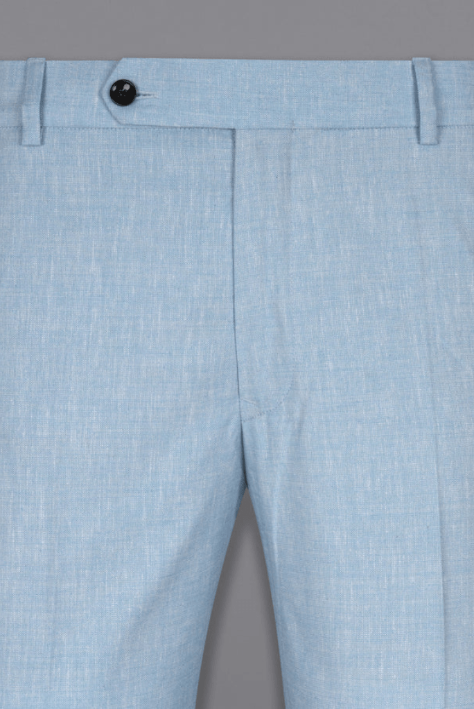 SAINLY Apparel & Accessories Sky Blue / 26 Men's Sky Blue Luxurious Pants Male Casual Solid Color Comfortable Quality Pure Color Trouser